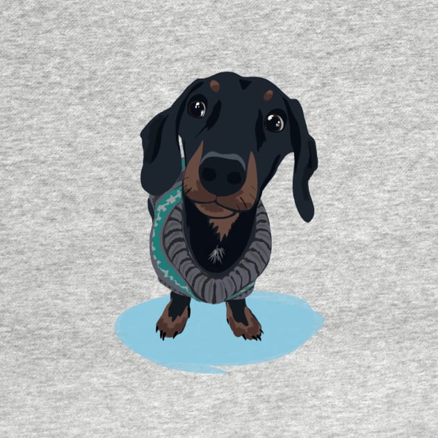 Dapper Dachshund by laurareid.artist